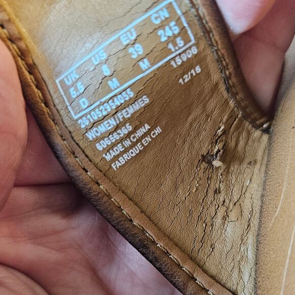 Clarks Women's Avaleen Lake Leather Cork Wedge Flip Flop Sandals Size 8 Brown - Picture 8 of 8